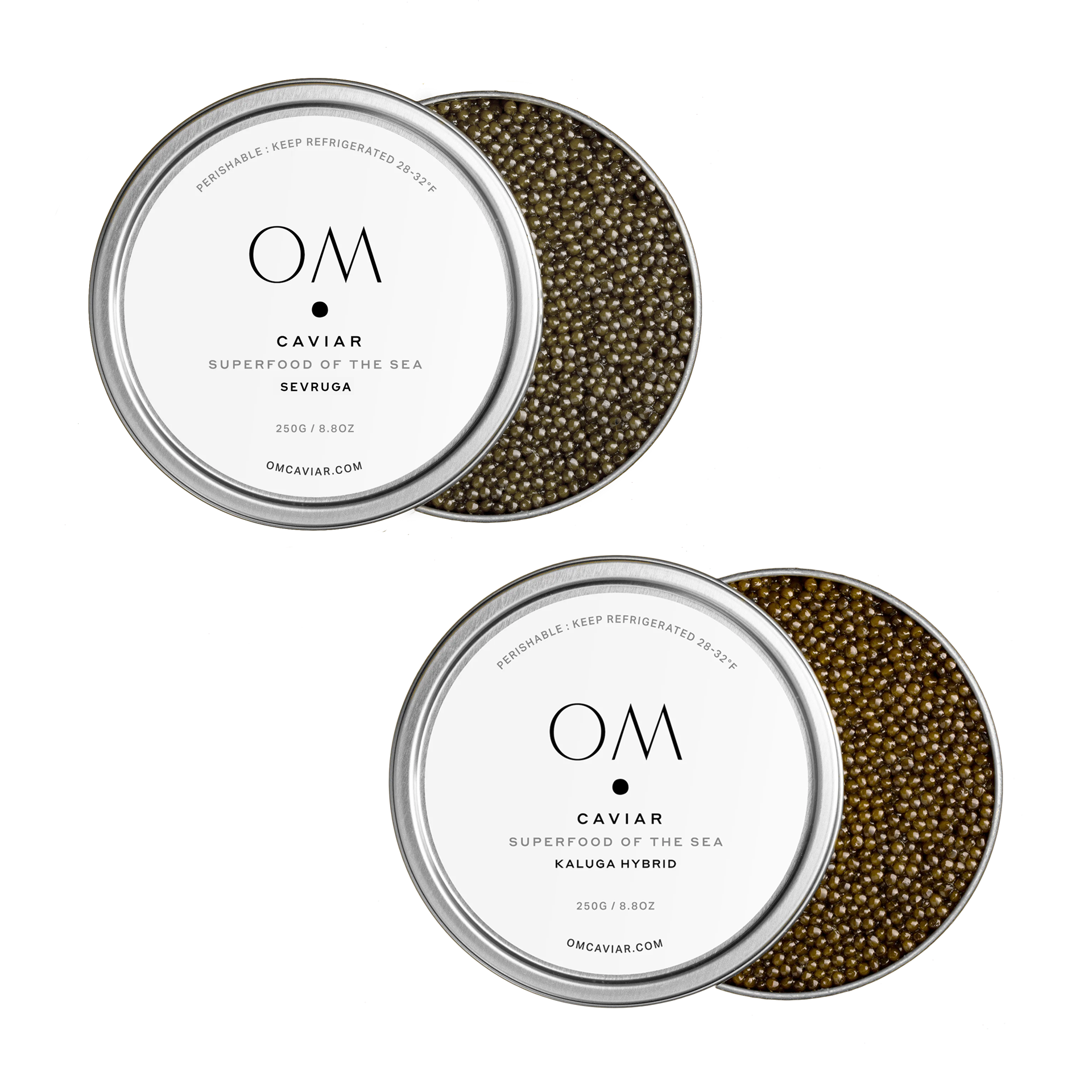 Ossetra & Kaluga & Sevruga 250g + 50g Free Bundle - Omcaviar Bundles (Image 1)